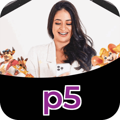 Plataforma p5 mostrando interface moderna, jogos certificados e recursos de segurança licenciados